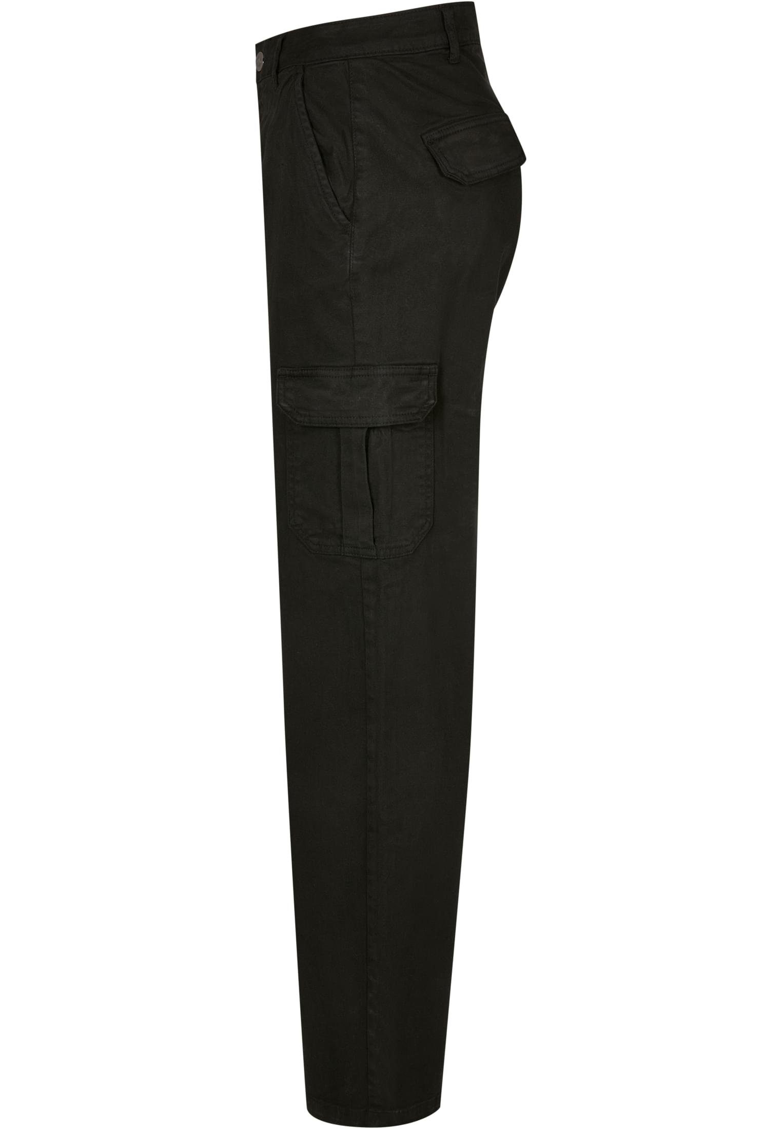 Waist CLASSICS Stoffhose Straight URBAN Cargo Pants Ladies (1-tlg) Damen black High