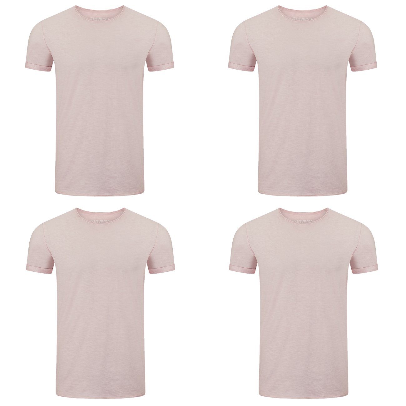 riverso T-Shirt RIVMatteo O-Neck (4-tlg) (13200) Rose Light Baumwolle 100