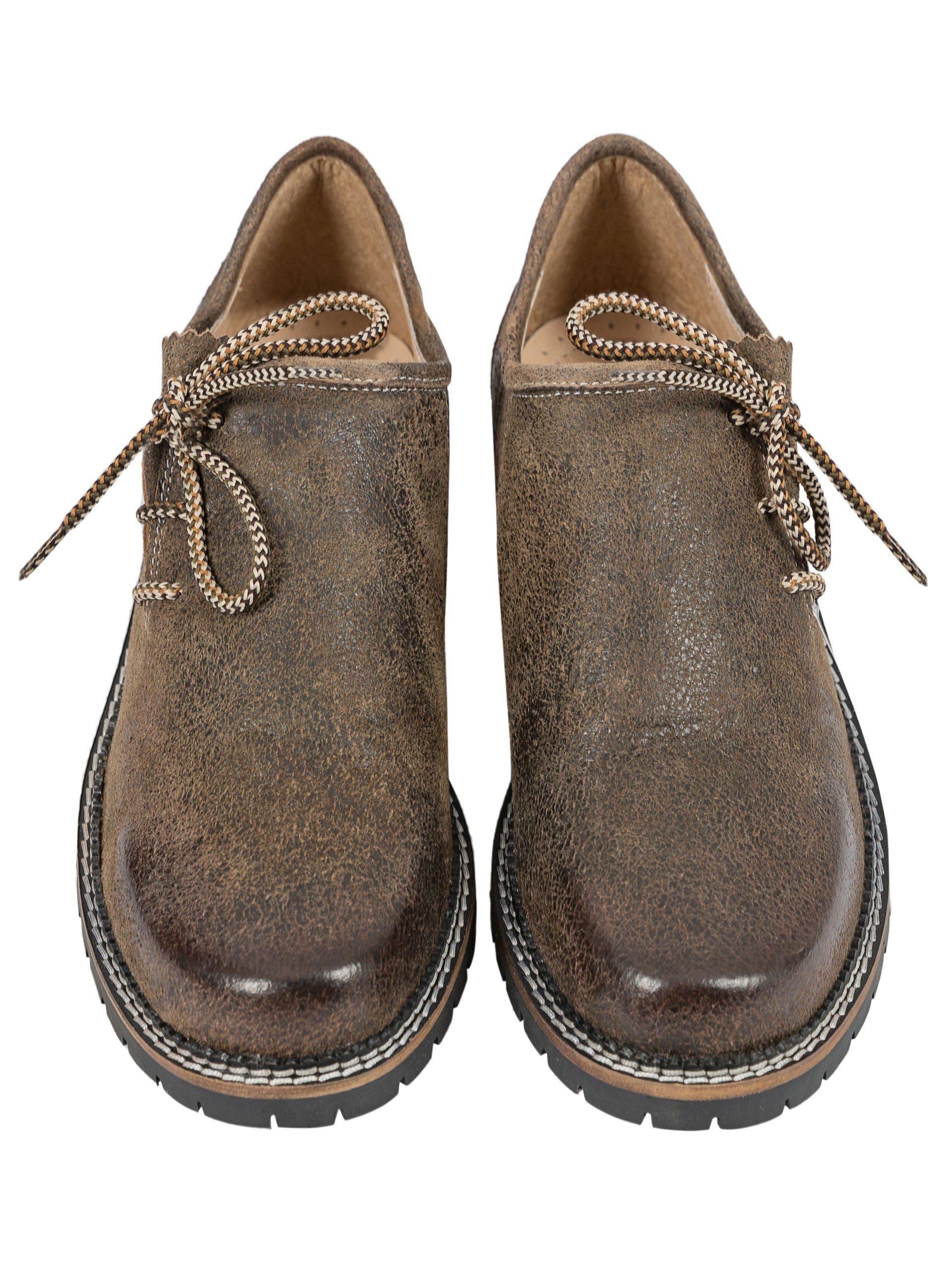 FUCHS Trachtenschuhe braun-antik Nappaleder Schnürschuh (2-tlg) günstig online kaufen