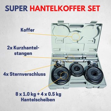 Best Sporting Hantel-Set 2er Hantelset Hantelkoffer Set 15 kg aus Gusseisen mit Stellringen, Hanteln verstellbar für Männer und Frauen - Für Dein Workout