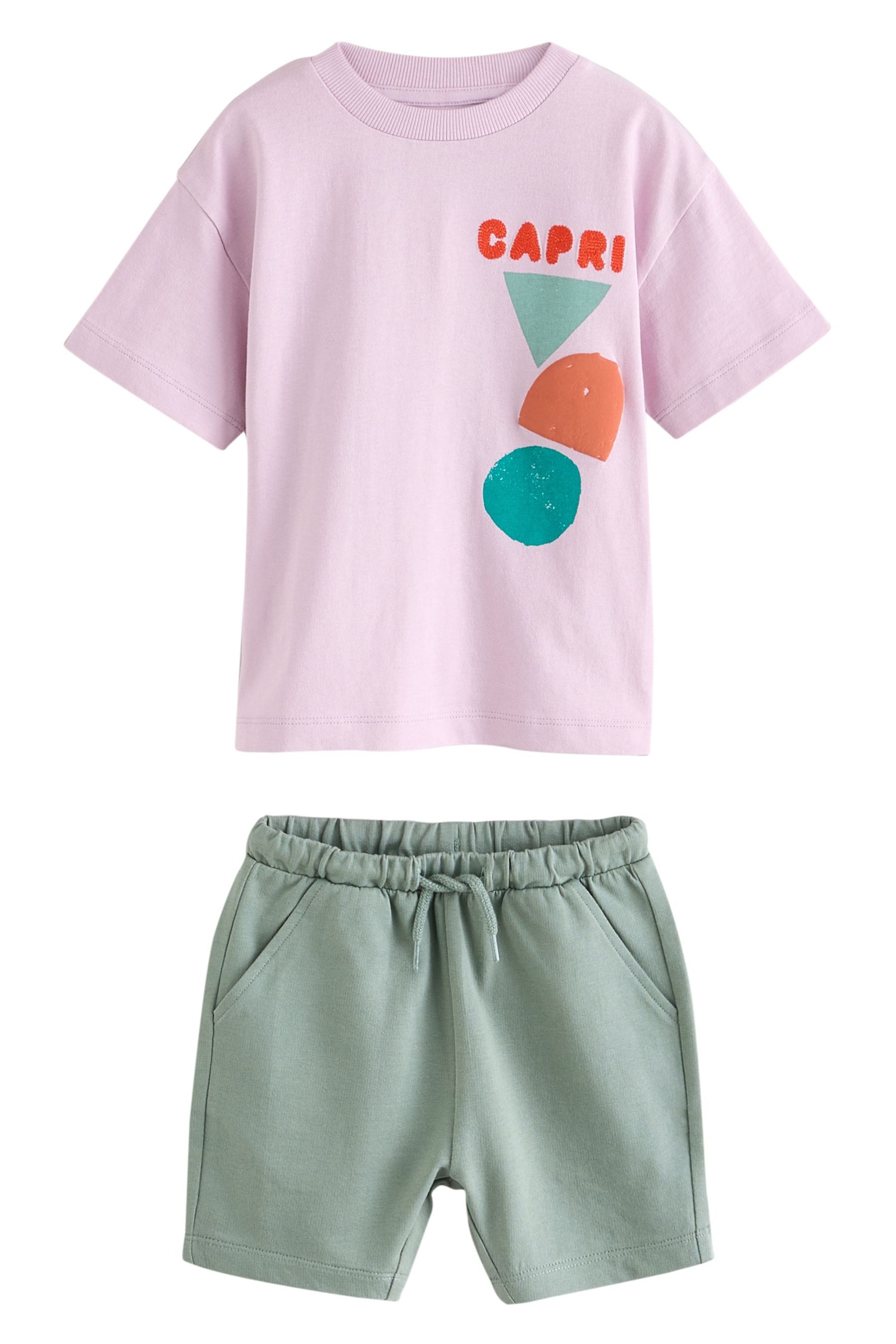 Top & Shorts T-Shirt und Shorts mit Rückenmotiv aus Baumwolle