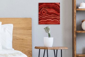 OneMillionCanvasses® Leinwandbild Rot - Achat - Edelsteine, (1 St), Leinwand Bilder für Wohnzimmer Schlafzimmer