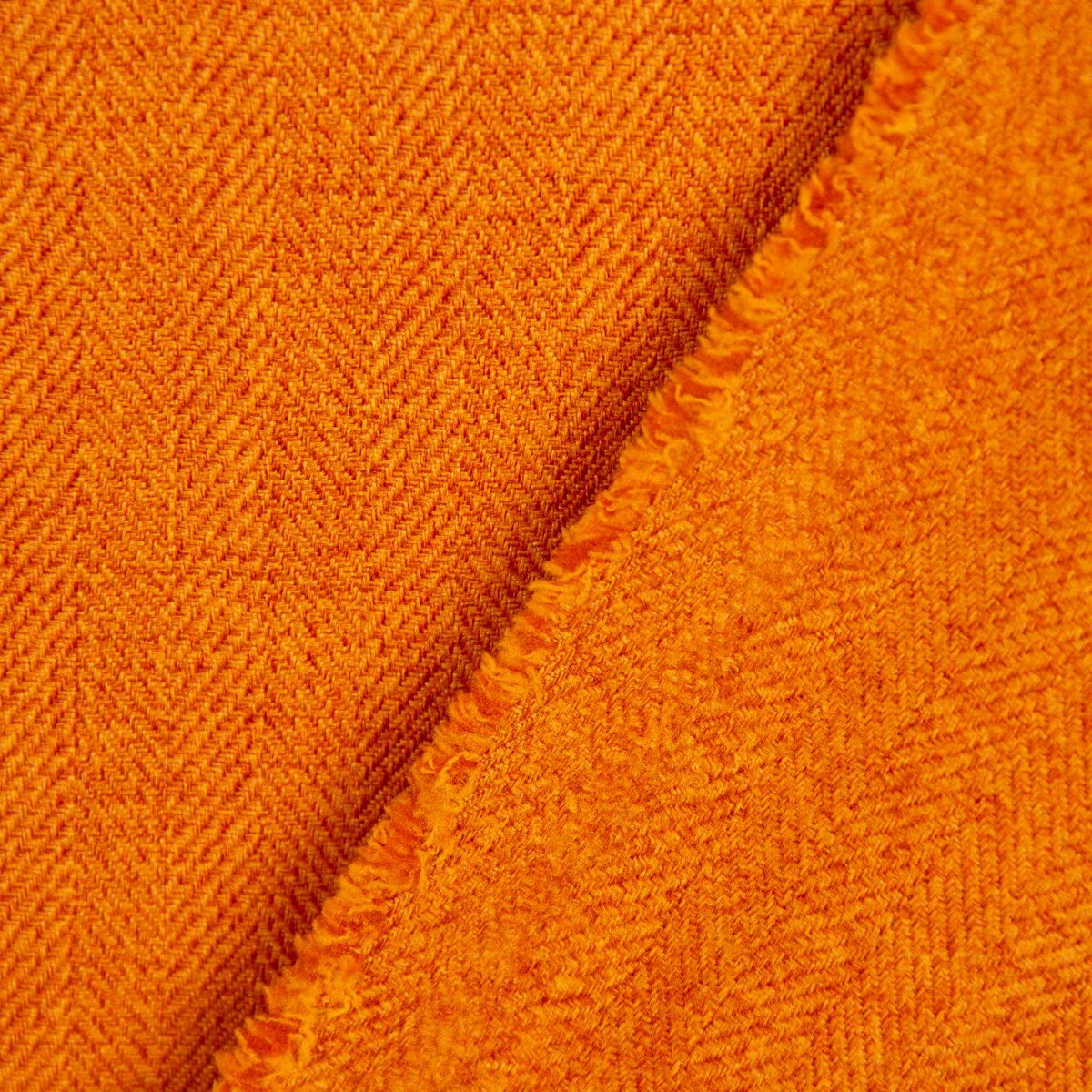 Vorhang SCHÖNER meliert LEBEN., handmade, St), Fischgrätmuster blickdicht, (1 vorgewaschen Vorhang LEBEN. Germany, orange SCHÖNER made in 245cm, Streifen