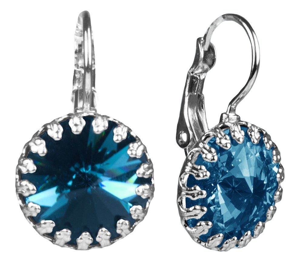 Paar Ohrhänger Ohrringe "Vivana" mit eingefasstem großen Swarovski® Kristall