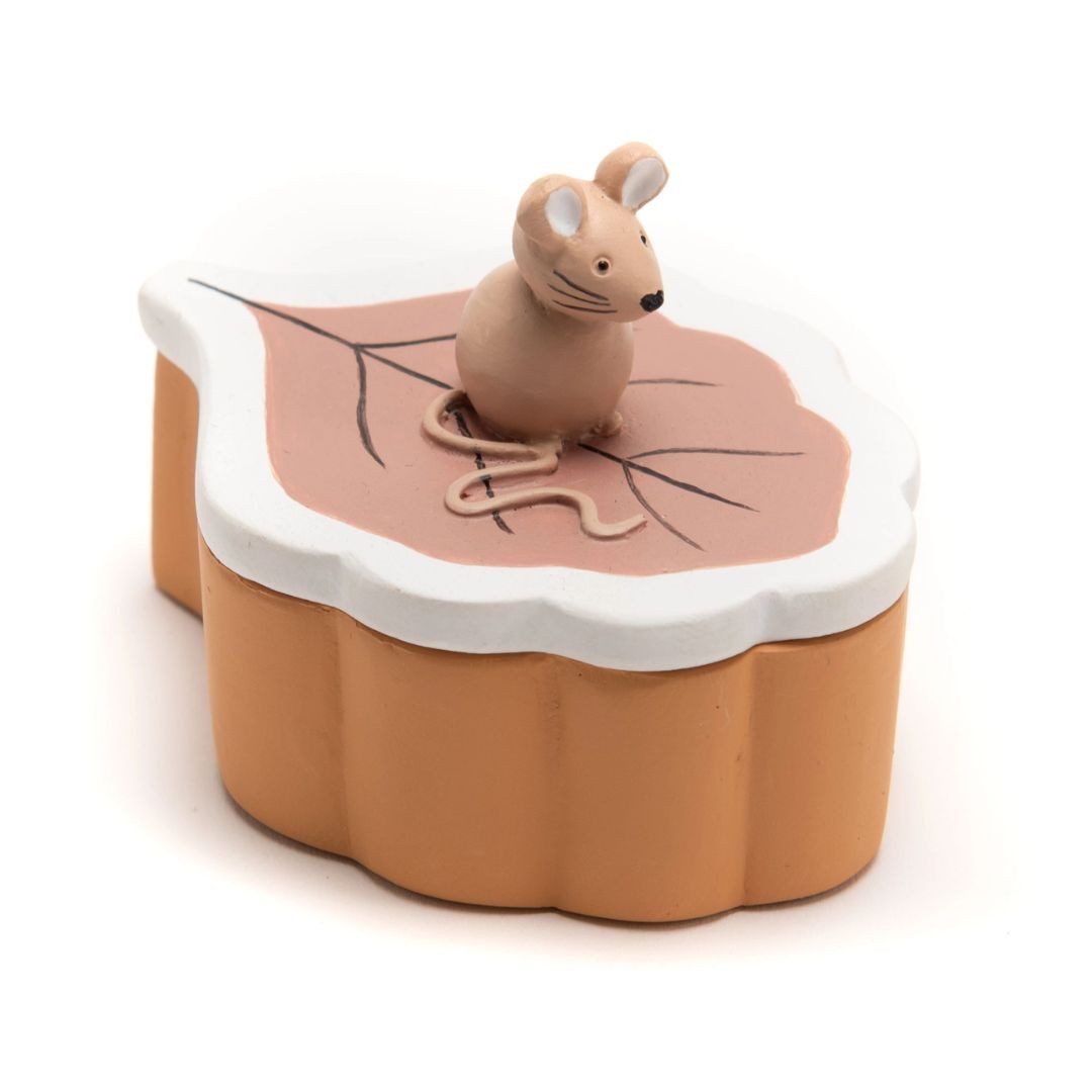suebidou Zahndose Aufbewahrungsdose für Milchzähne 'Maus auf einem Blatt', nachhaltig, kreativ