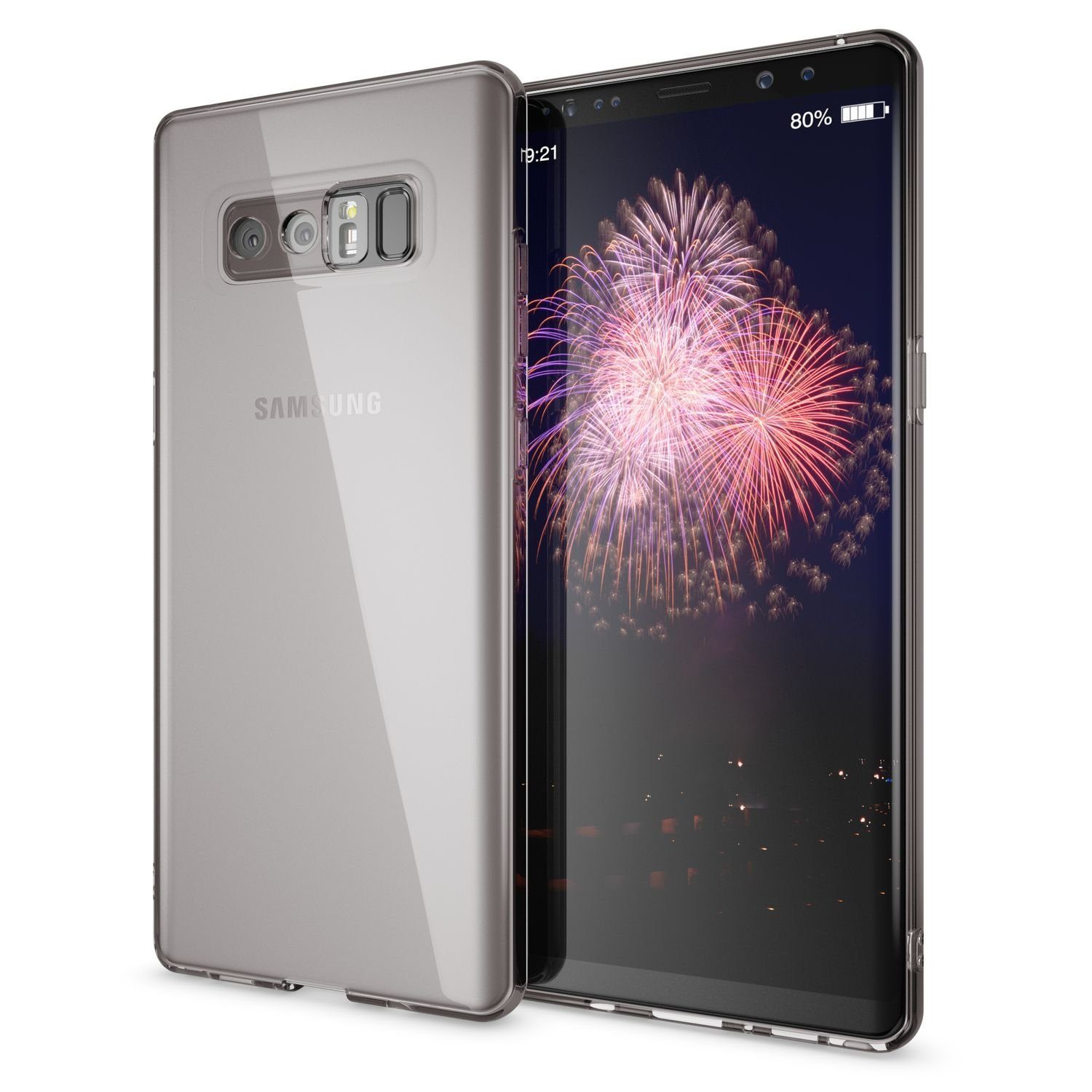 Nalia Smartphone-Hülle Samsung Galaxy Note 8, Transparente Silikon Hülle / Durchsichtige Schutzhülle / Soft Cover
