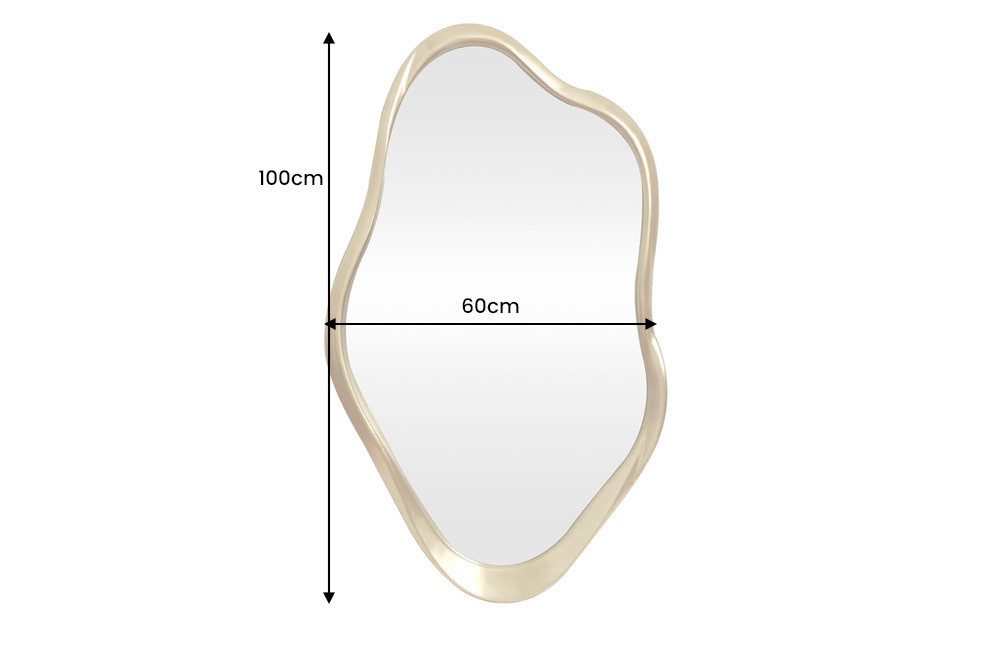riess-ambiente Wandspiegel EMBER 100cm gold – organische Form, variabel aufhängbar, dekorativ (Einzelartikel, 1-St), große Spiegelfläche – ideal für hellere Räume und stilvolle Highlights