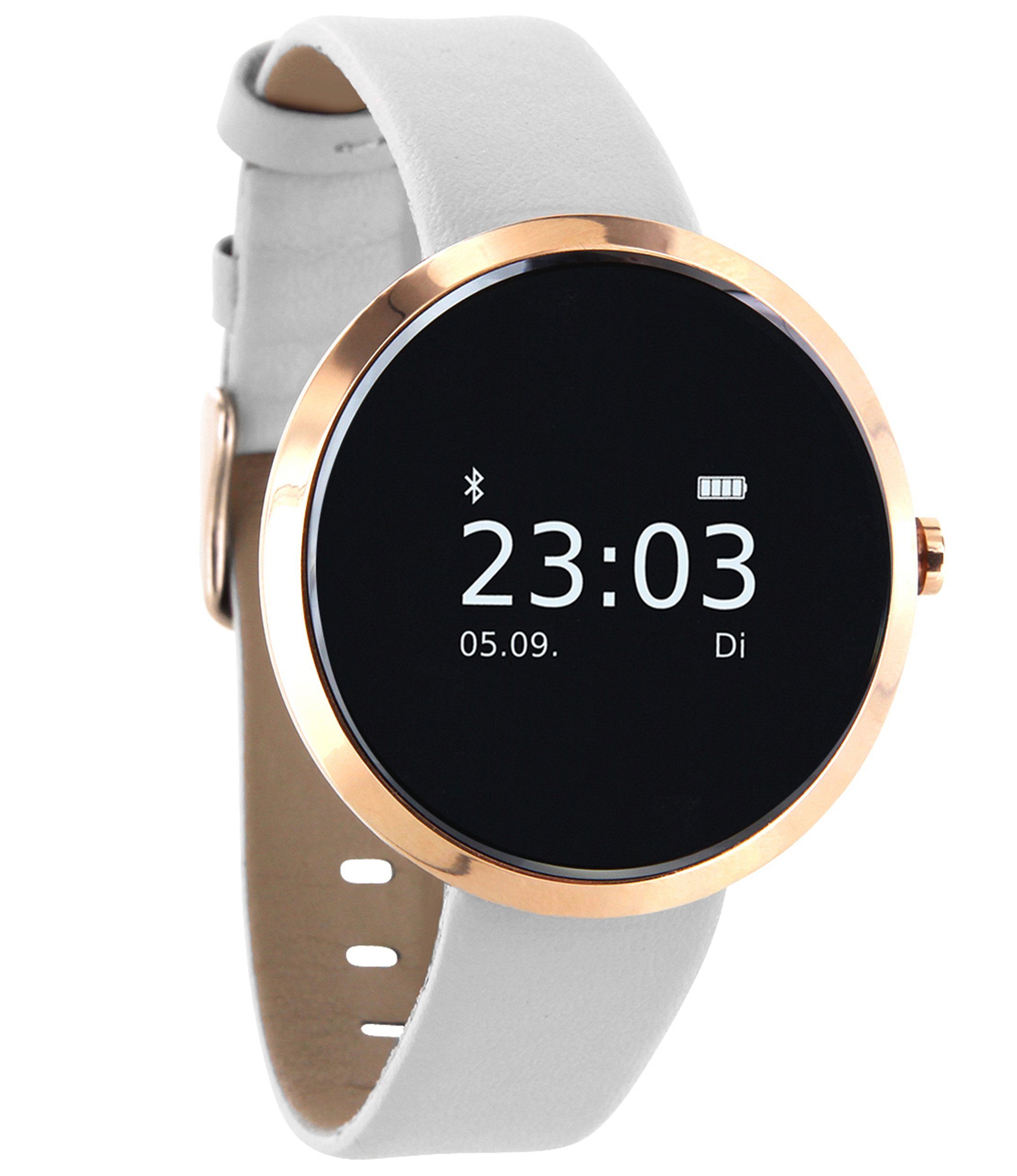 X-Watch SIONA XW FIT Pulsuhr für Damen mit Blutdruckmessung Smartwatch (3,7 cm/1 Zoll, iOS und Android) eleganter Damen Tracker, 3-tlg., Schritte, Kalorien, Nachrichten, iOS & Android