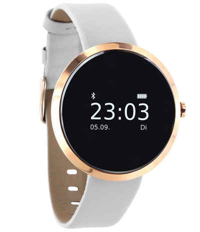 X-Watch SIONA XW FIT Pulsuhr für Damen mit Blutdruckmessung Smartwatch (3,7 cm/1 Zoll, iOS und Android) eleganter Damen Fitness Tracker, 3-tlg., Schritte, Kalorien, Abnehmhilfe, Nachrichten, iOS & Android