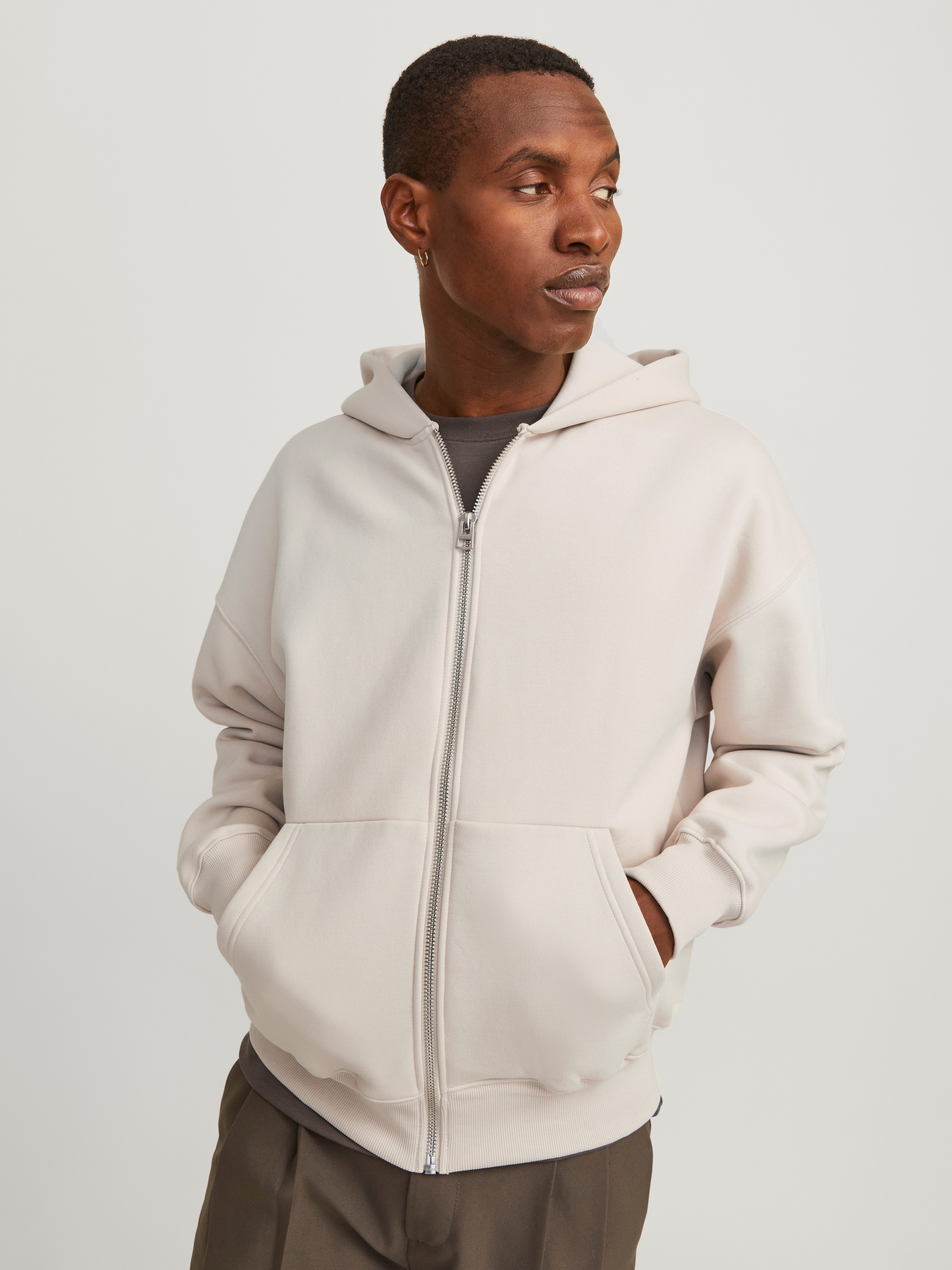 Jack & Jones Kapuzensweatjacke JJEURBAN EDGE SWEAT ZIP HOOD NOOS mit Rippbü günstig online kaufen