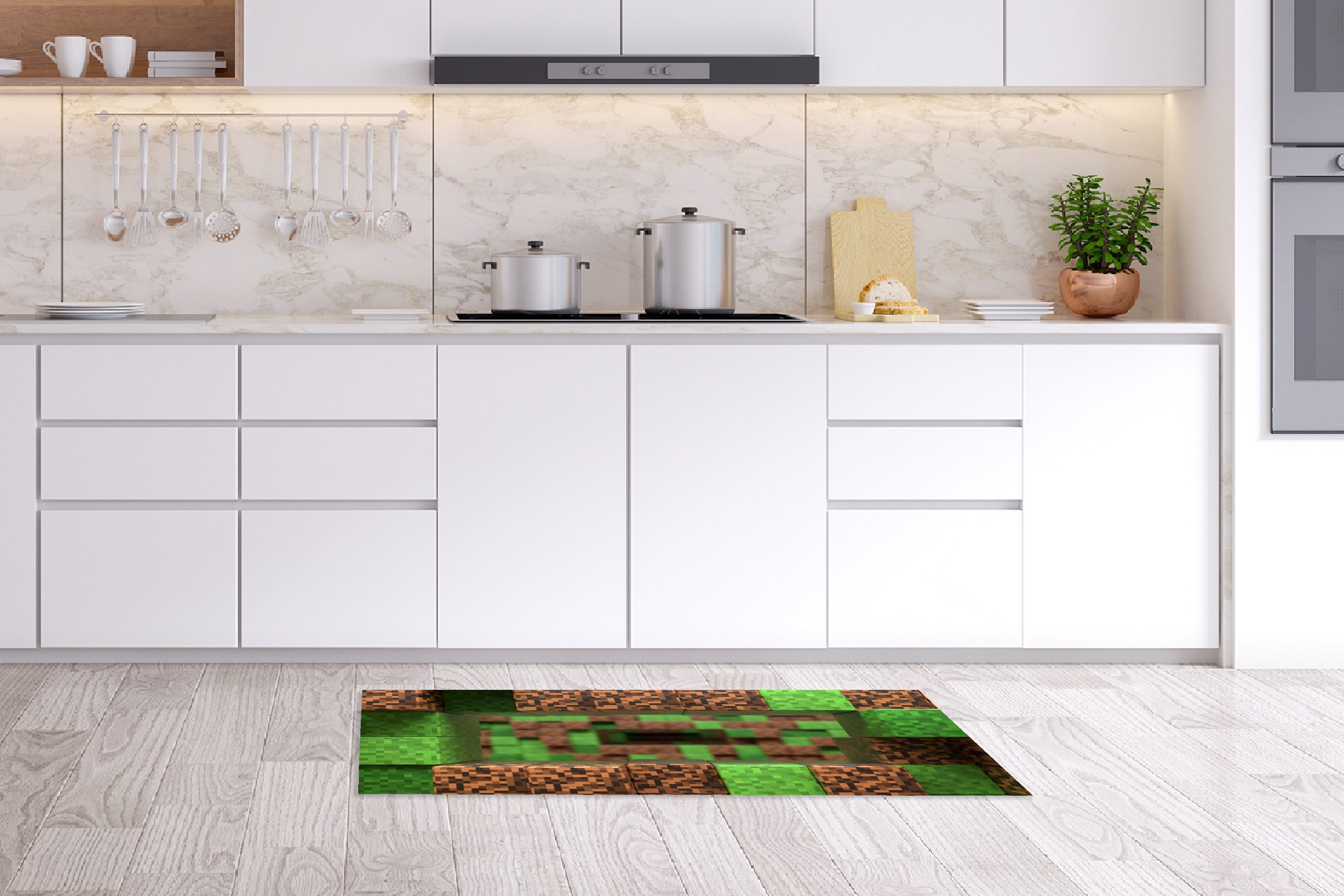 MuchoWow Küchenläufer Spiele - Blöcke - Spiele - Kinder, aus Kunststoff, Küchenteppich, Läufer für Küche, Rutschfest, Küchendeko, 120x50 cm