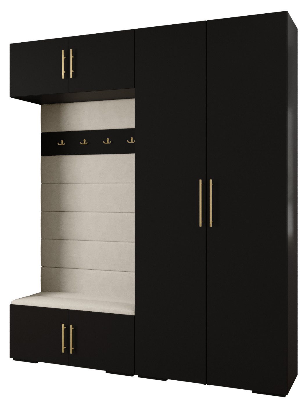 ABIKS MÖBEL Kompaktgarderobe INOVA 3 SATZ 18 Möbelset, Garderobe mit Kleiderstange und Regalen