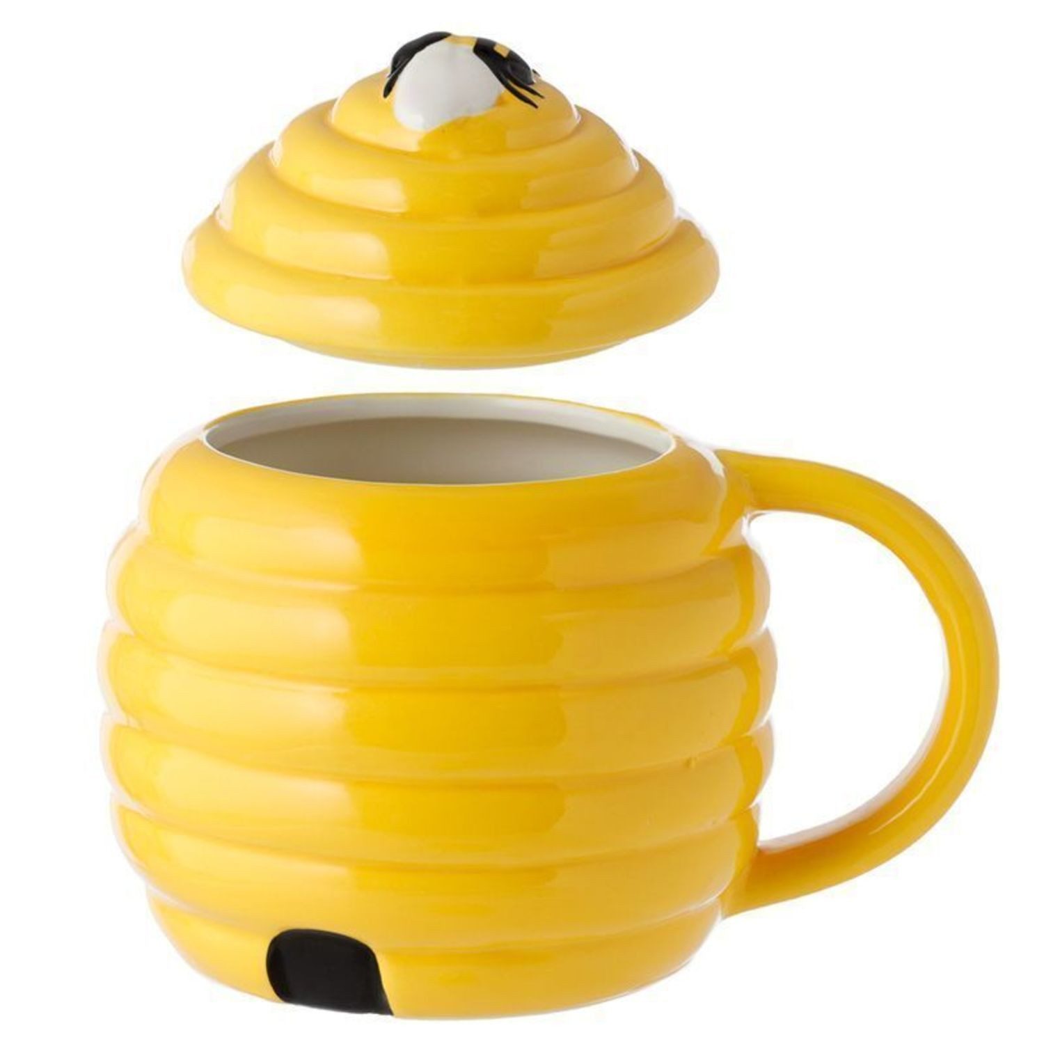 Puckator Tasse Bienenstock Kaffeebecher mit Deckel