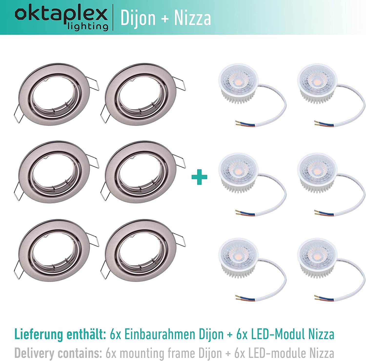 Oktaplex lighting LED Einbaustrahler 6er Set günstig online kaufen