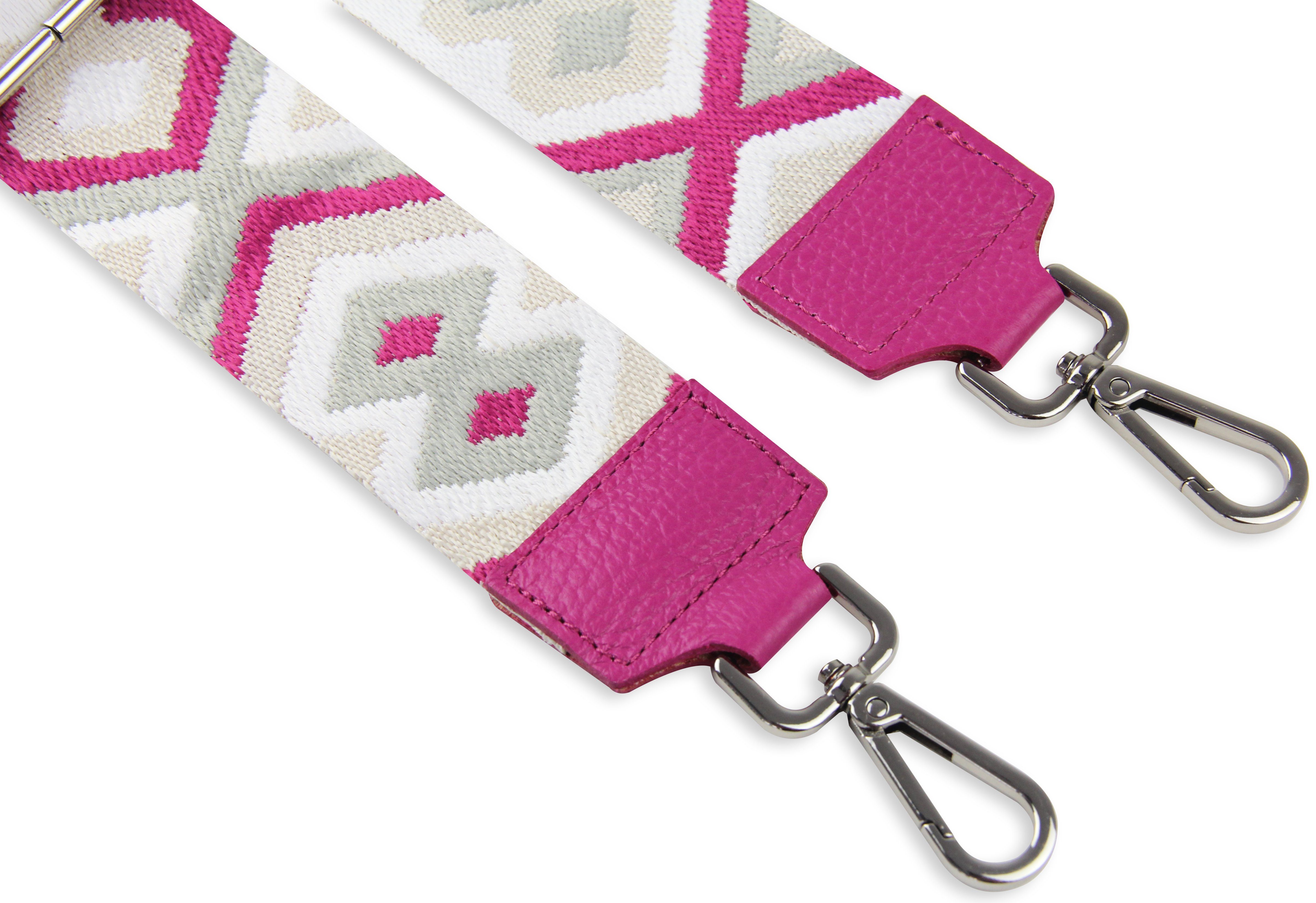 Schulterriemen IN Schultergurt breiter Taschen, MADE verstellbarer für Bunt 5cm ITALY, Frentree Muster: Gurt, Pink