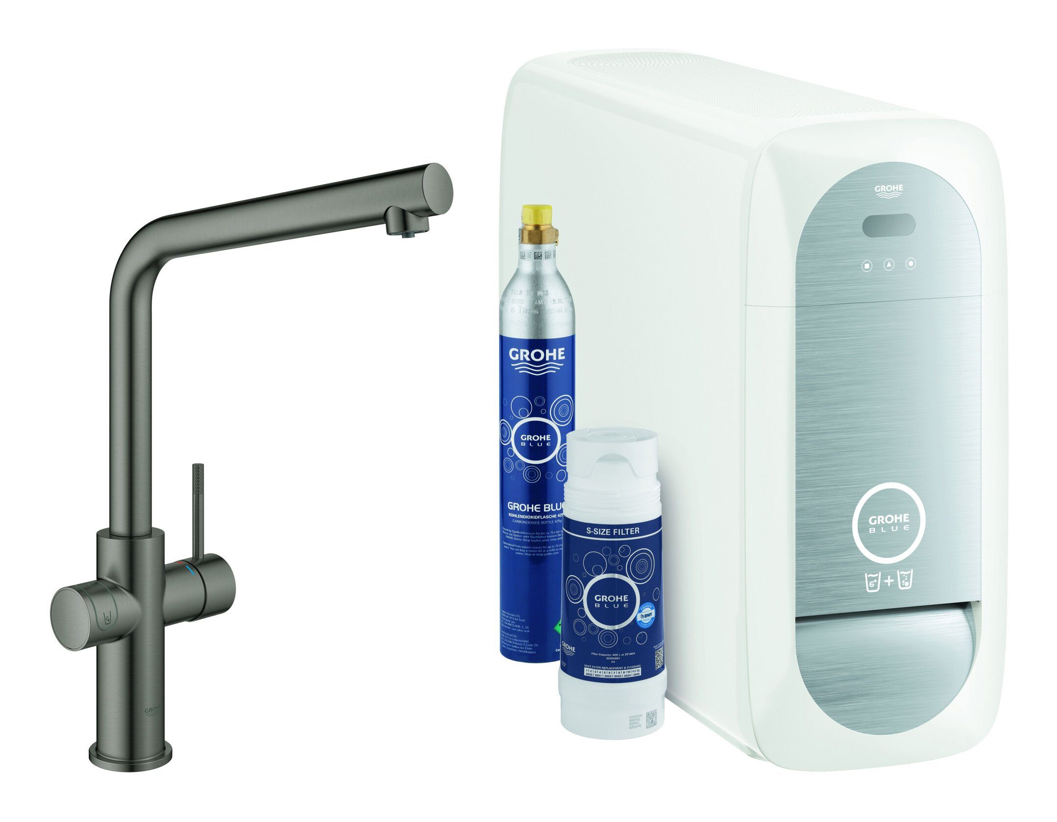 Grohe Küchenarmatur Blue Home Starterkit Spültischarmatur mit L-Auslauf
