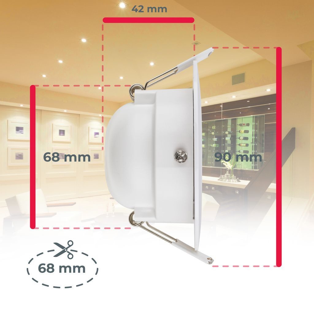B.K.Licht LED Einbaustrahler 6 LED Bad-Einbauleuchten 230V ultraflach Feuchtraum IP65 Set, getrennt schaltbar, LED fest integriert, 2700K - Extra-Warmweiß, Einbauspots weiß Decke 5W schwenkbar Wohnzimmer Flur Küche BKL1584