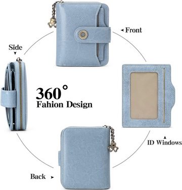 SENDEFN Geldbörse (Kleine Damen-Geldbörse aus Vintage-Leder, Damen-Geldbörse mit RFID-Schutz), mit Praktische, sichere und vielseitige hochwertigen Materialien