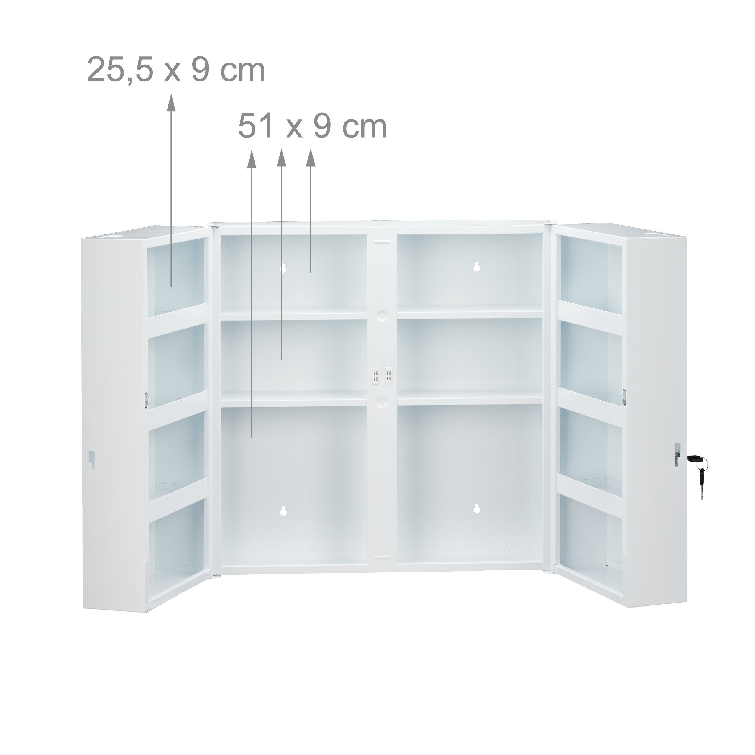 relaxdays Medizinschrank XXL in Weiß (1-St) – Bild 5 von 5