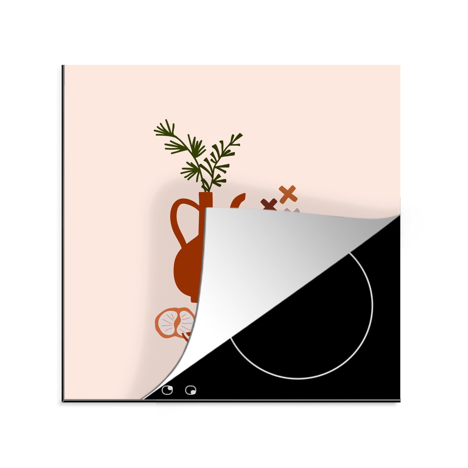 MuchoWow Herdblende-/Abdeckplatte Dose - Frucht - Pflanze, Vinyl, (1 tlg), 78x78 cm, Ceranfeldabdeckung, Arbeitsplatte für küche