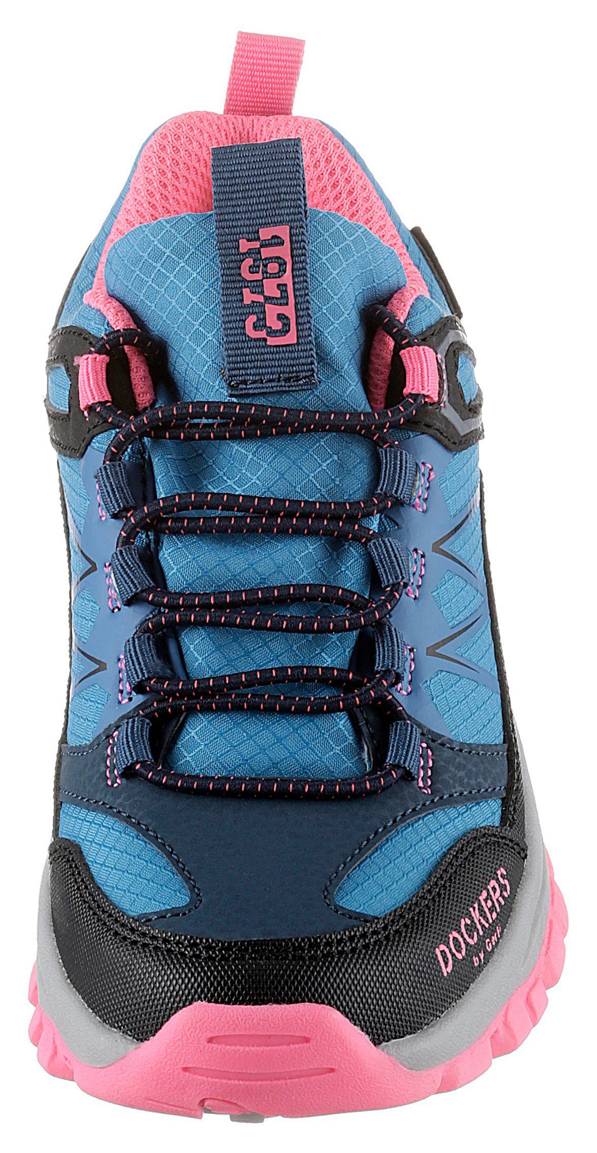 Dockers by Sneaker blau-schwarz-pink Schnellverschluss mit Gerli Slip-On