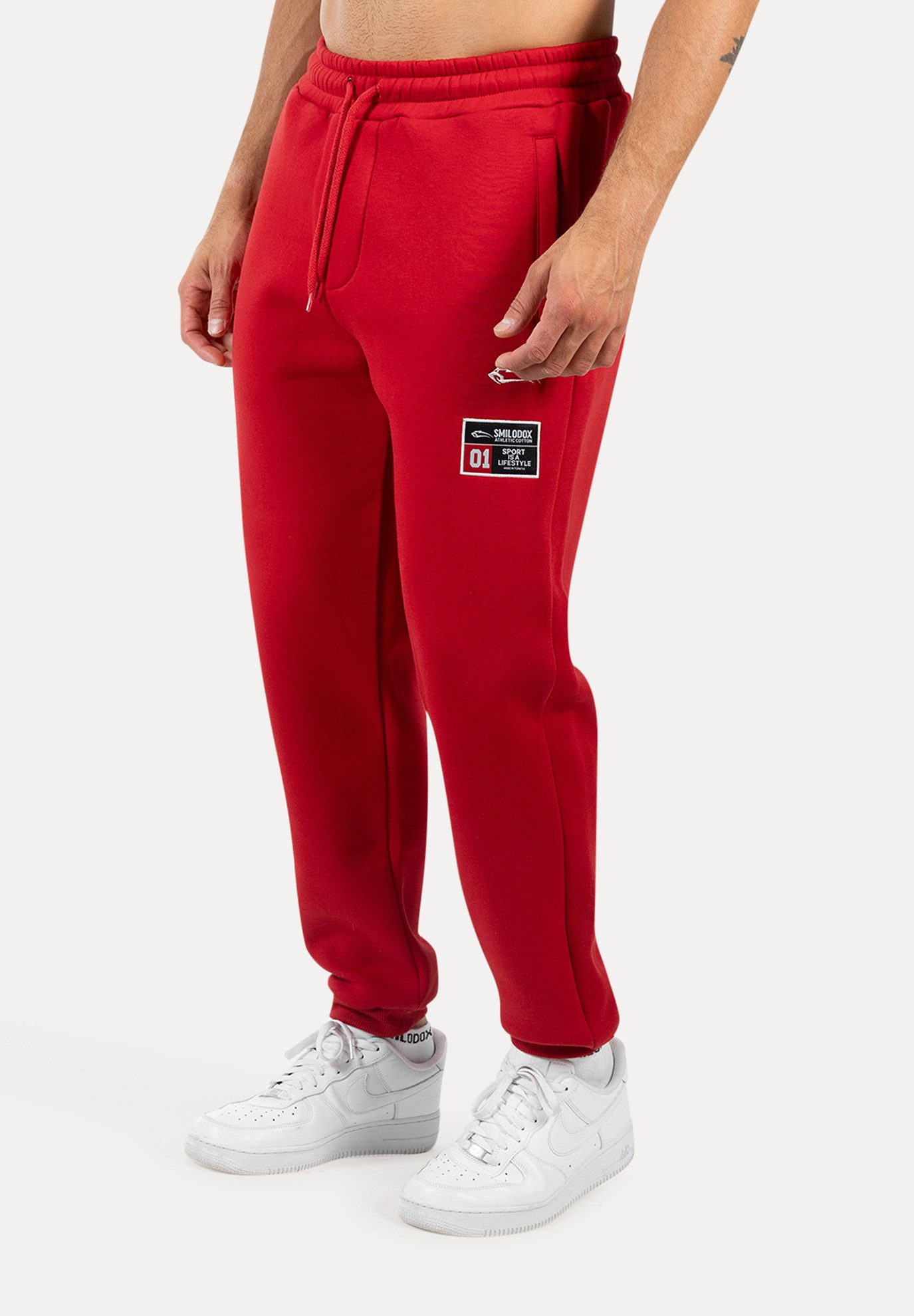 Smilodox Jogginghose Rayk, Bequeme Hose mit Logo Print, elastischem Bund, Bündchen Stretch-Material sportliche und lässige Alltagslooks Sport Freizeit