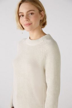 Oui Rundhalspullover Pullover RUBI mit Reißverschluss