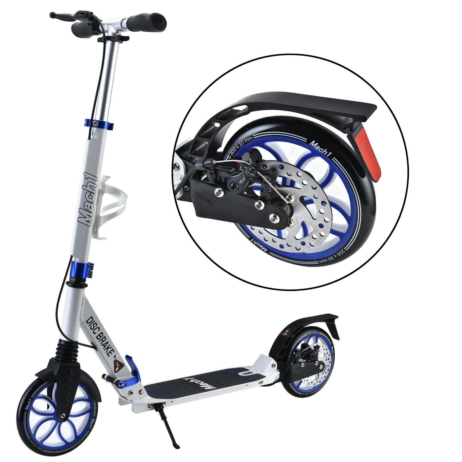 Mach1 Cityroller Kick Scooter City Roller Tretroller mit 200mmx30mm Großen XXL Wheel