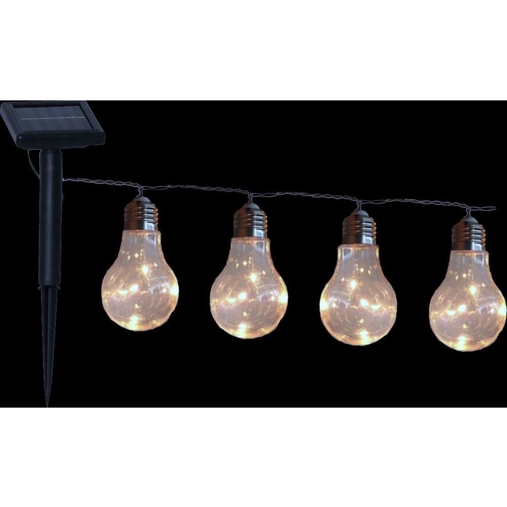 Seasonals LED-Lichterkette 1018 Solar LED Lichterkette "Mini-Bulby" klar 10 Kunstst. Birnen 190cm