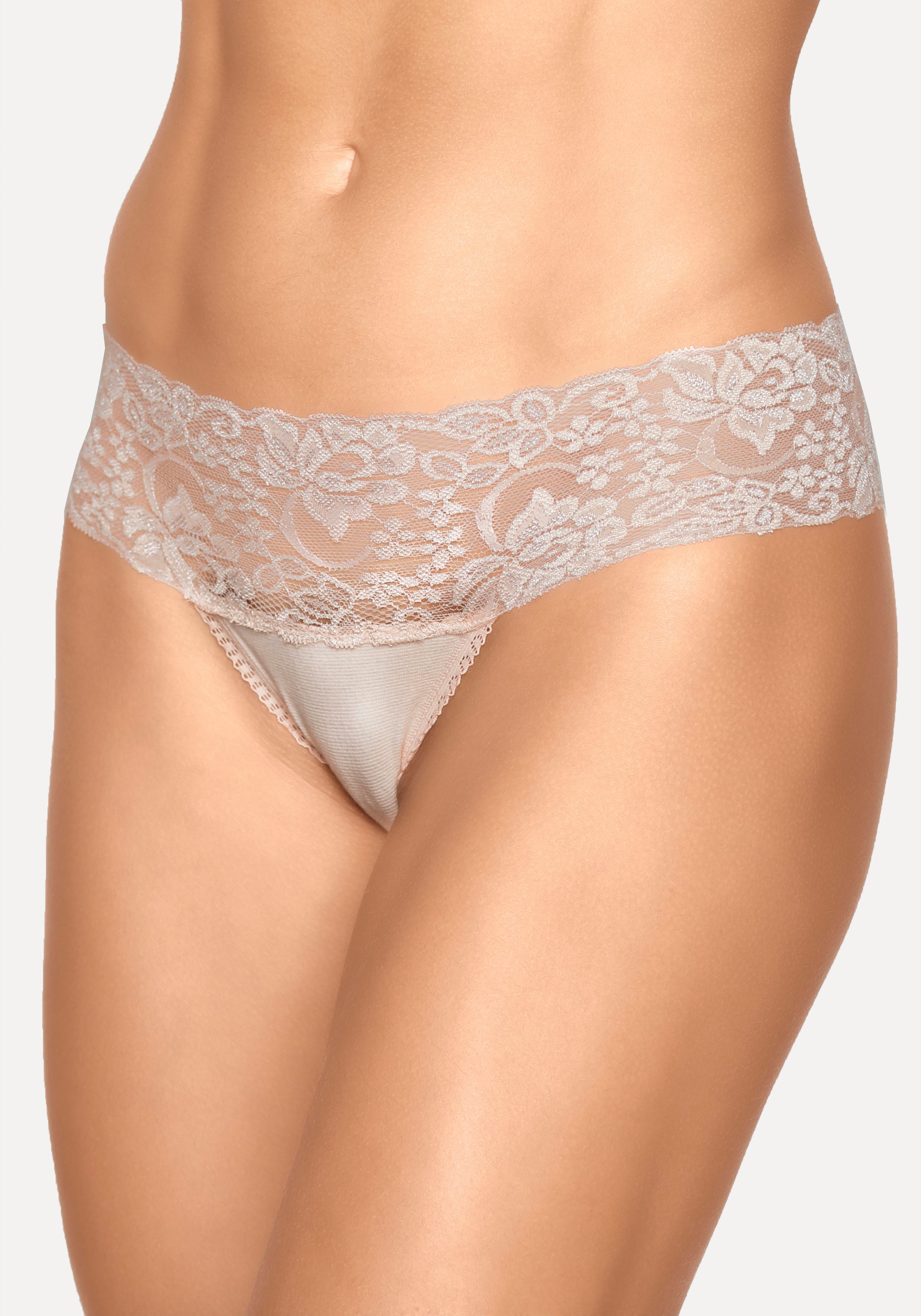 Vivance Brasilslip, (3er-Pack), aus elastischer Baumwolle mit floraler Spit günstig online kaufen