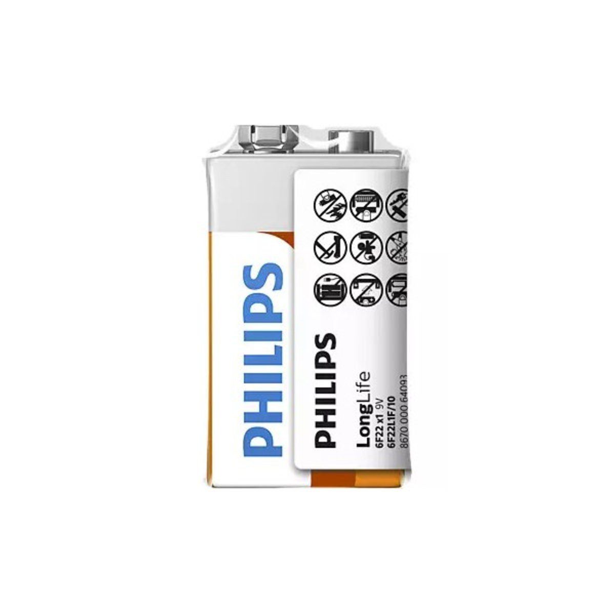 Philips Philips Batterie 9V Longlife Phil-6F22L1F/10 Verlängerungskabel