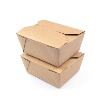 Einwegschale 200 Stück Noodleboxen (130×107×64 mm), 30 OZ, kraft, Foodbox Nudelbox Lunchbox Snack China Box Pastabox