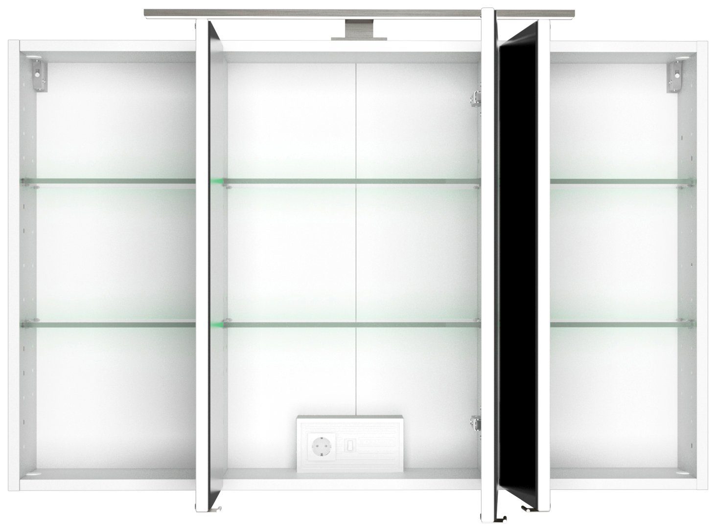 Matera 100 mit verstellbaren MÖBEL HELD Spiegelschrank cm, 6 Glasböden Breite