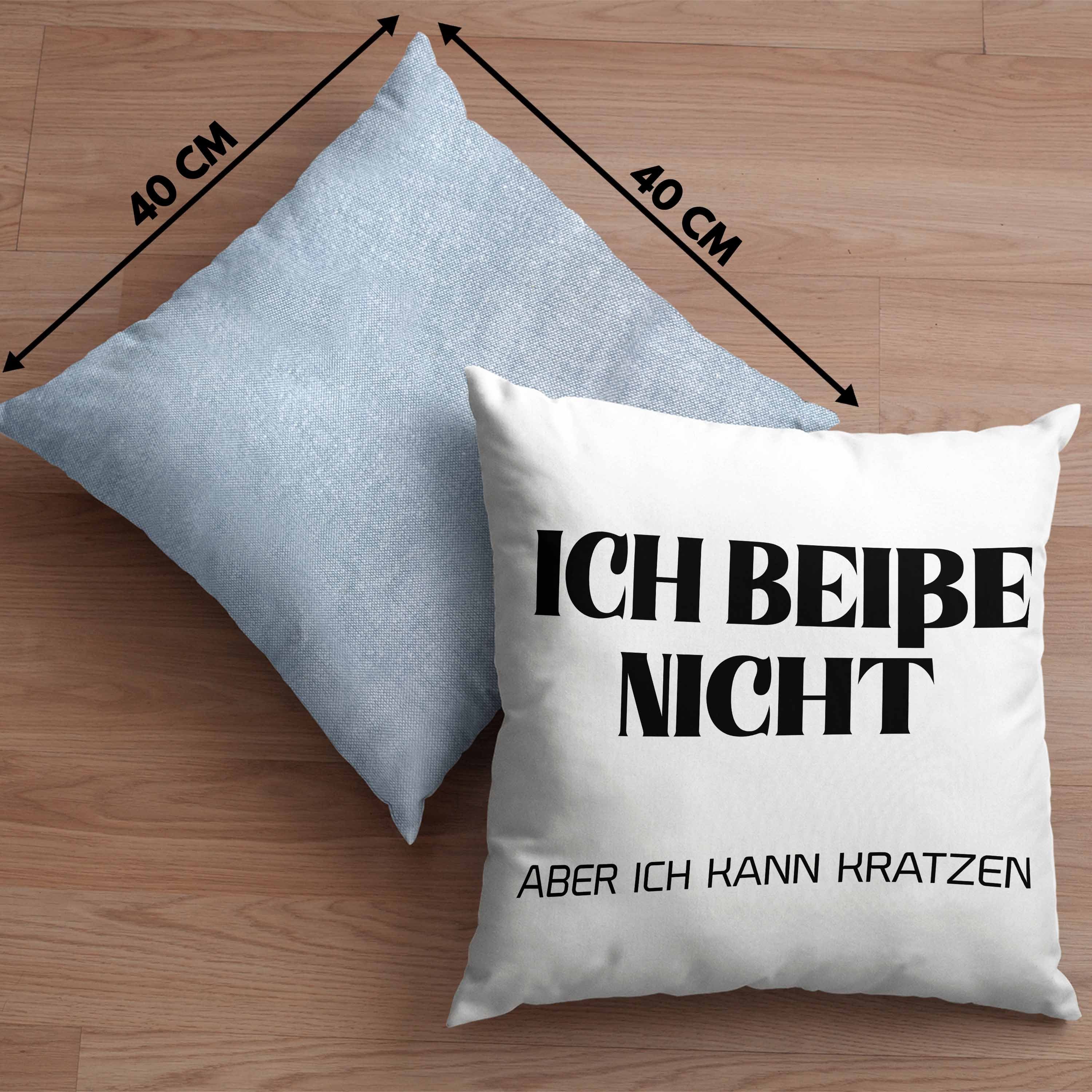 Ich Beiße Füllung - Spruch Frauen Kissen Lustiger Trendation Geschenk 40x40 für Nicht Dekokissen mit Dekokissen Trendation Blau Freundin