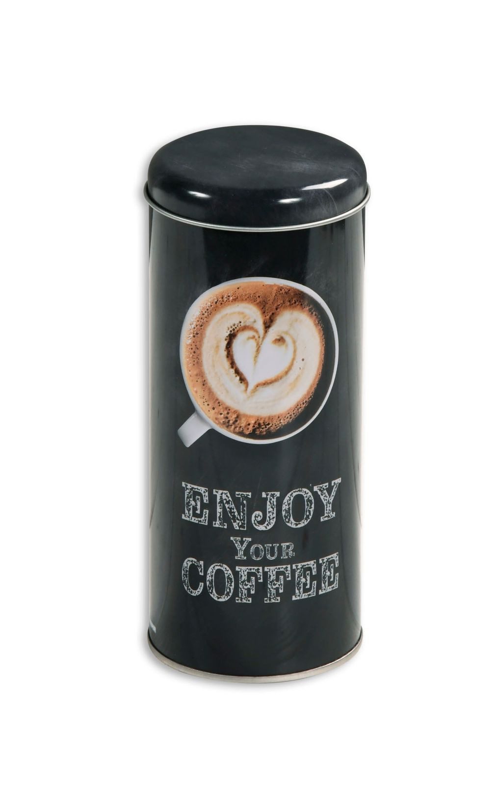 Kaffeedose Stylische schwarze Kaffeedose für Pads mit Kaffeetassen-Motiv