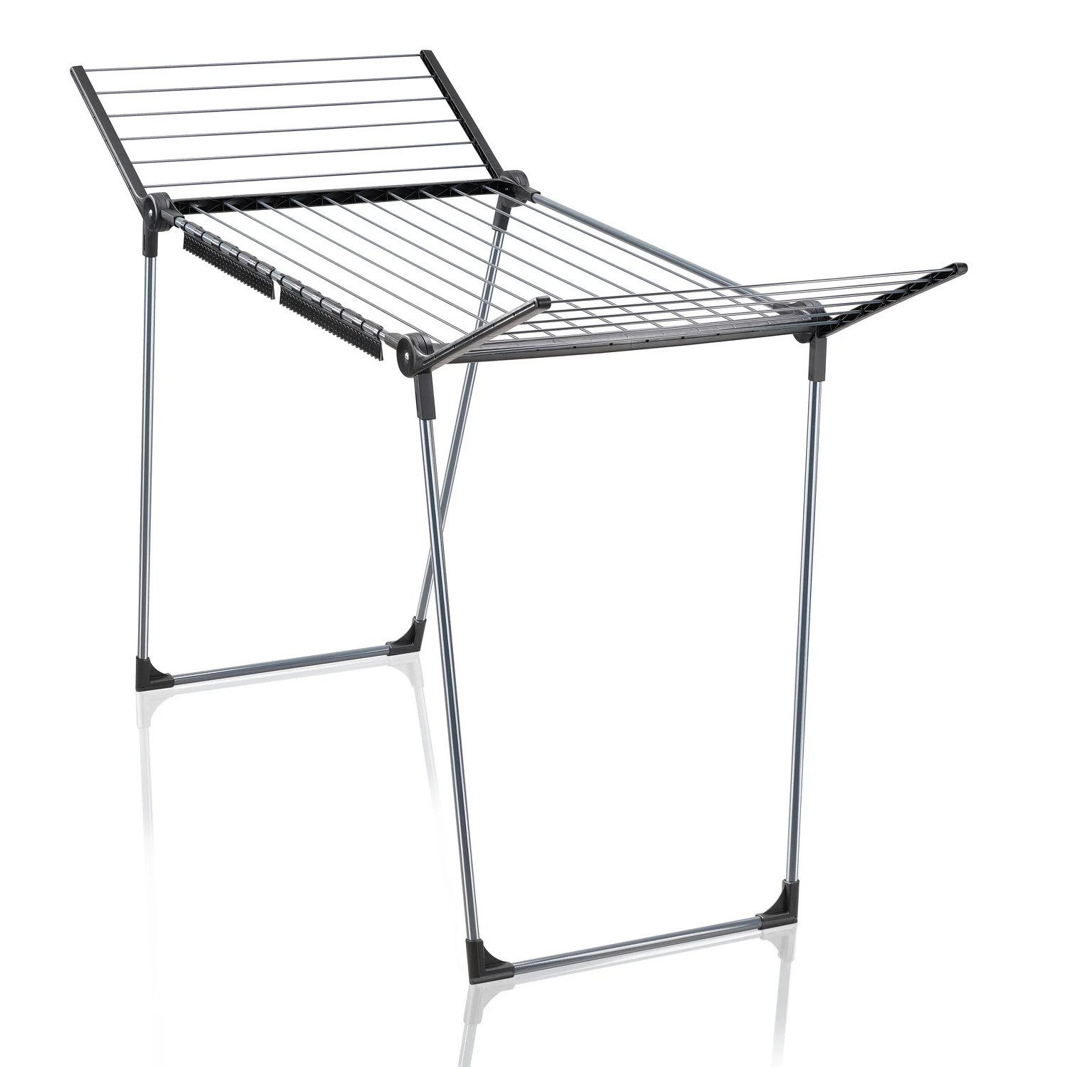 Leifheit Wäscheständer Standtrockner Pegasus 180 Solid Black, stabile parallele Standbeine, witterungsbeständig, 2 Wäschehalter