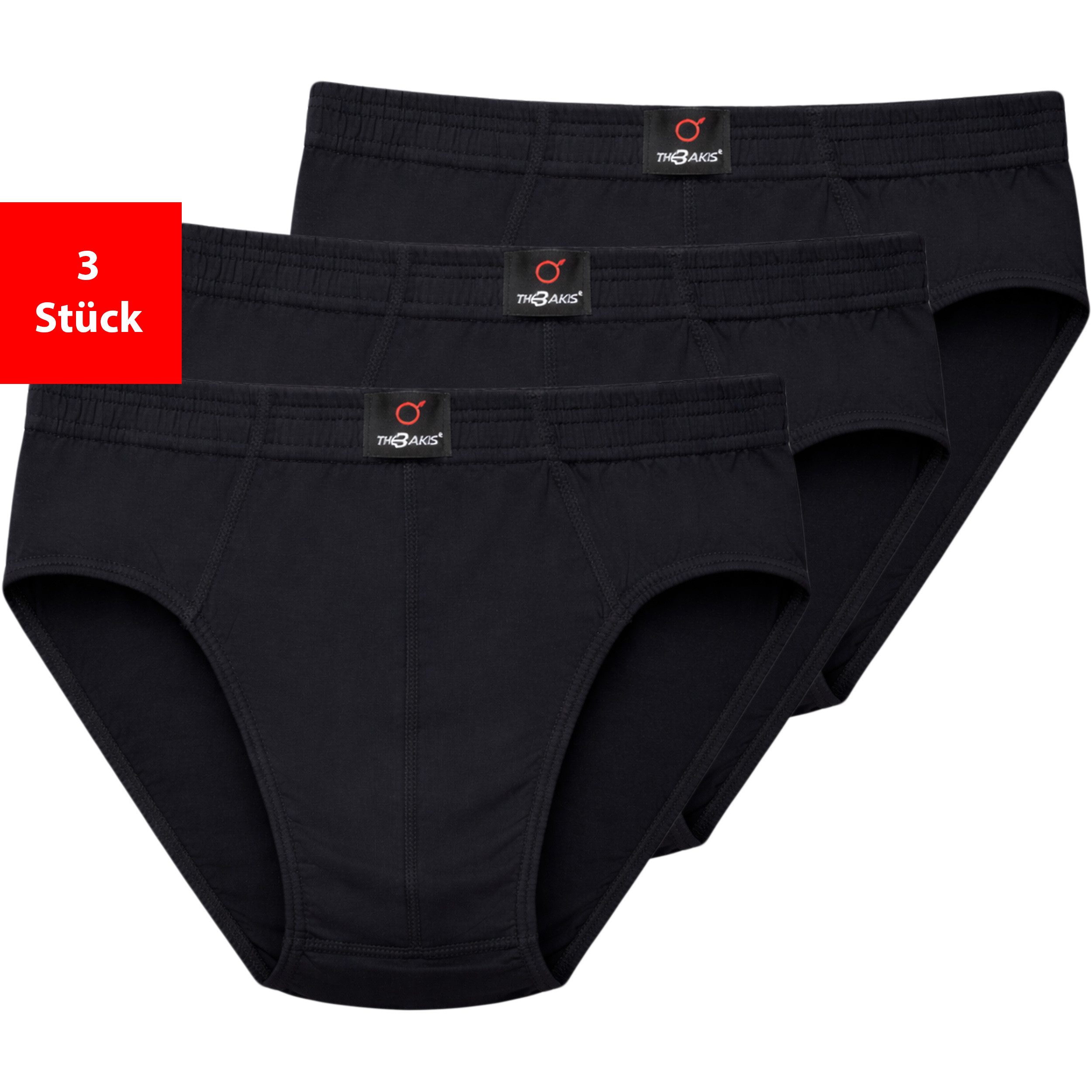 Fashionschmiede Slip Herren Slips Schwarze Unterhosen 3er 6er 9er Pack 100% Baumwolle (Spar-Set, 3-St., 3er-Pack) Reine Baumwolle, hautfreundlich, atmungsaktiv, in Schwarz im Multipack