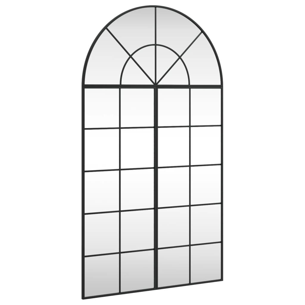 vidaXL Spiegel Wandspiegel Schwarz 80x140 cm Gewölbt Eisen (1-St)