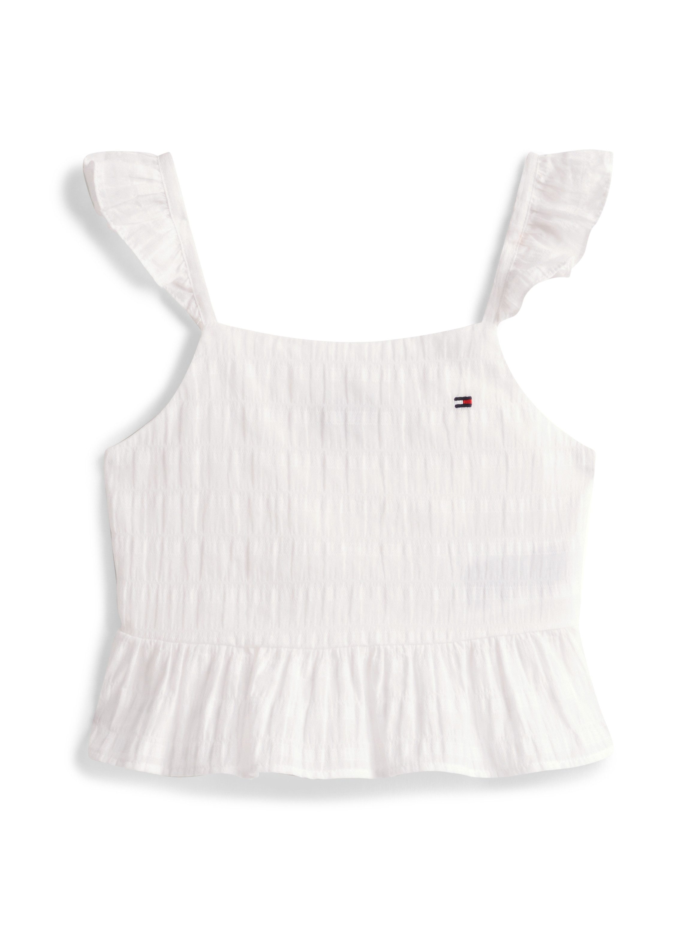 Tommy Hilfiger Trägertop TEXTURED COTTON TOP SLVLS mit Stickerei, mit Rüschen – Bild 5 von 5