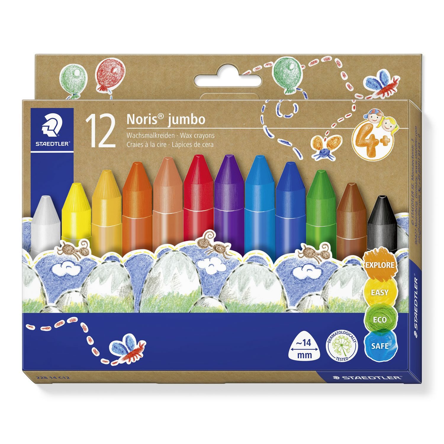 STAEDTLER Buntstift STAEDTLER Noris jumbo 228 14 Wachsmalkreide, 12er Set, 228 14 C12