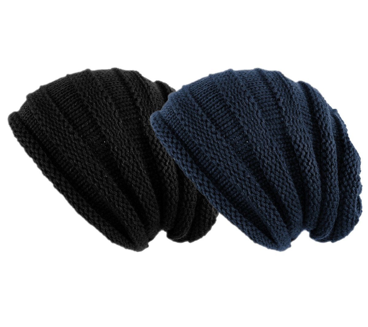 dy_mode Beanie Strickmütze Herren Strick Beanie Damen Mütze 2er Set  Strickbeanie (2er Set) Unifarben