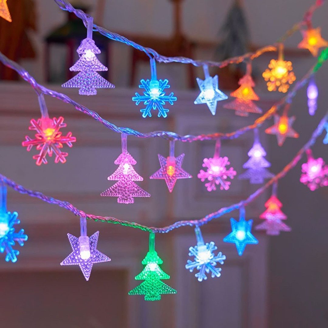 Coonoor LED-Lichterkette 6M 40LED Weihnachten Schneeflocke Lichterketten We günstig online kaufen