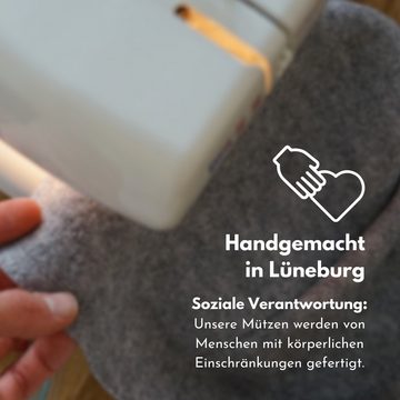 frihed. Nordic Wear Beanie Saunamütze - Saunahut - natürlicher Wollwalk - Handmade in Lüneburg