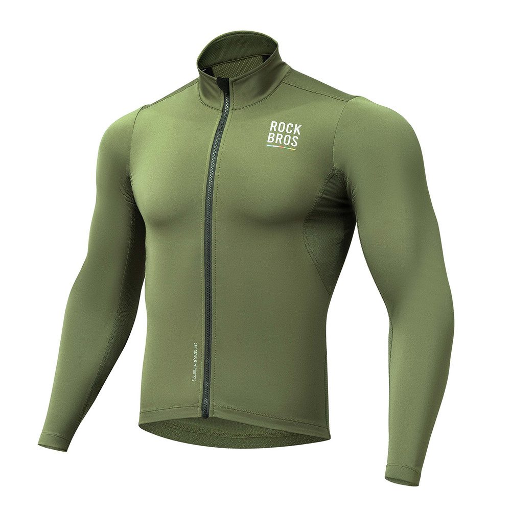 ROCKBROS Radtrikot Fahrradtrikot Langarmshirt Thermooberteil (Spar-Set, 1-tlg) winddicht, isoliert, Mesh-Einsätze, YKK-Zipp