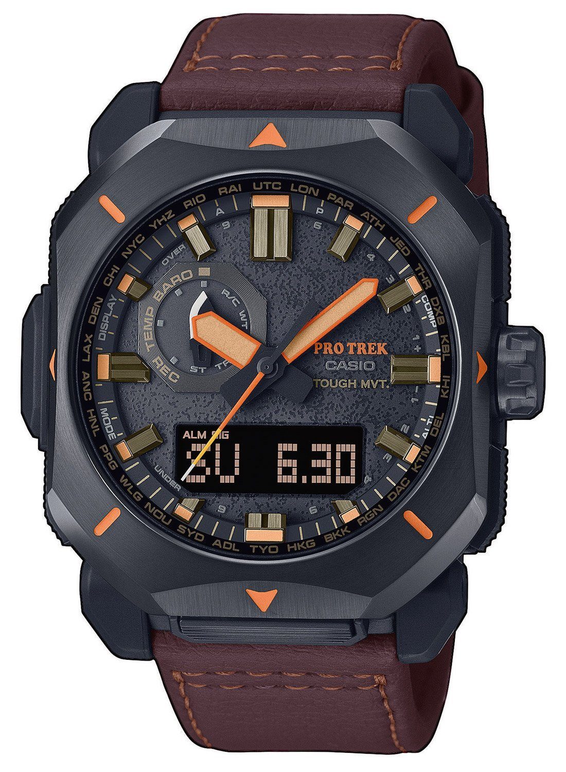 Pro Funk-Solar Trek Quarzuhr Smart CASIO PRO TREK Braun/Schwarz