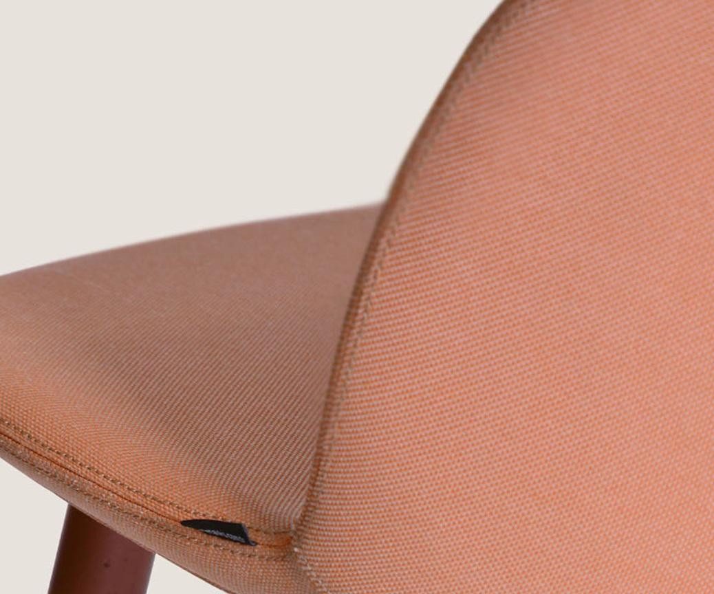 Xlmoebel Polsterstuhl Designer Stuhl für Esszimmer in Rosa mit Holzbeinen - Möbel, Hergestellt in Europa