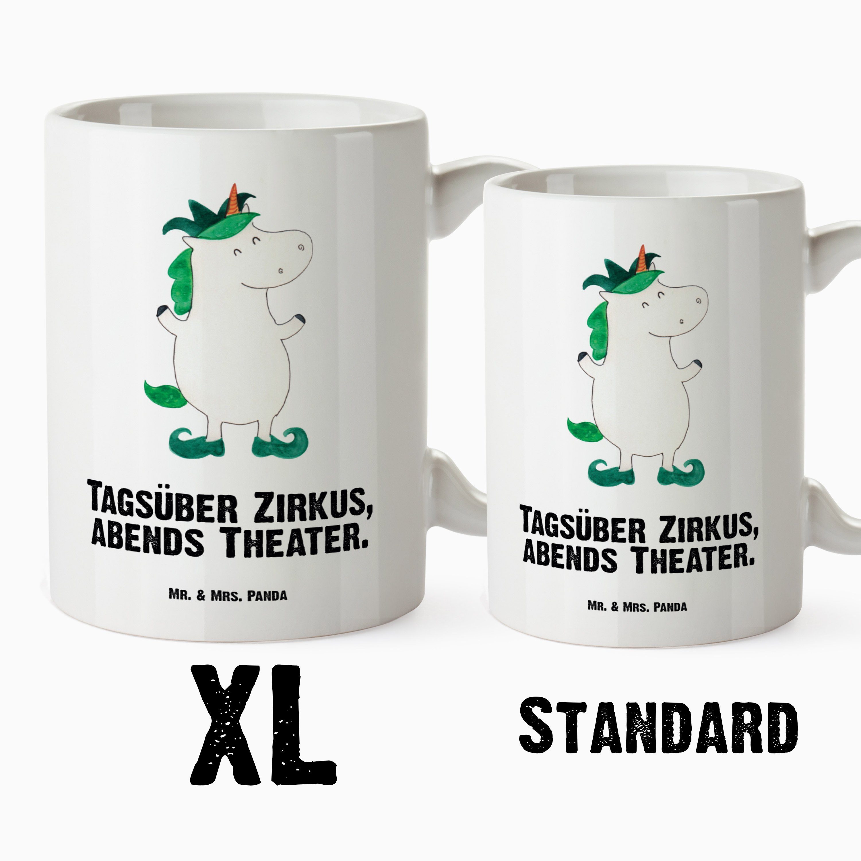 Mr. & Mrs. Unicorn, - Weiß Panda Einhorn XL Tasse Pegasus, Tasse Kasper, Keramik Joker - Geschenk, XL Teetass