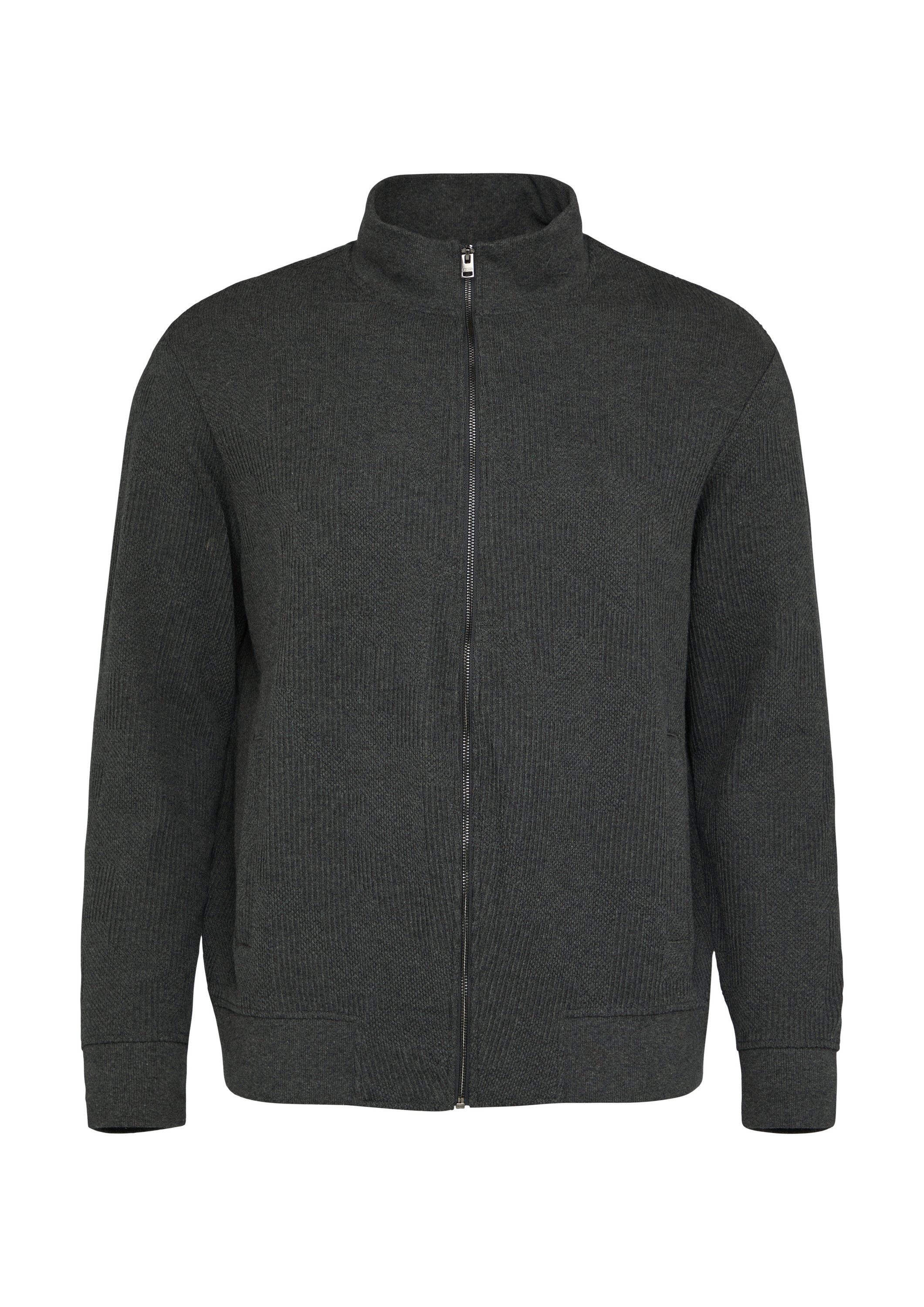s.Oliver Sweatjacke Sweatshirt Jacke Sweatjacke aus Jacquard in Strick-Opti günstig online kaufen