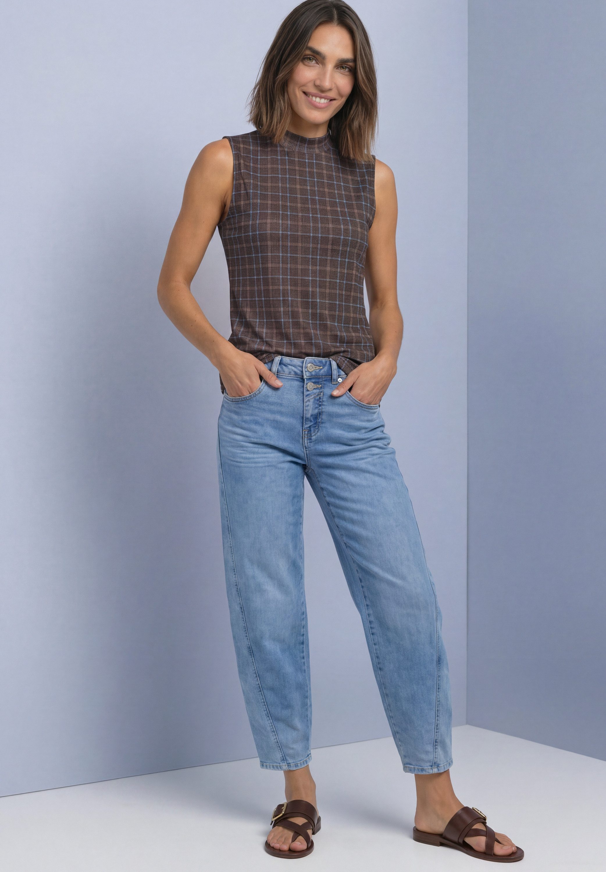 STREET ONE Mesh-Top Turtle Neck Sommer-Top aus Mesh mit Print – Bild 4 von 5