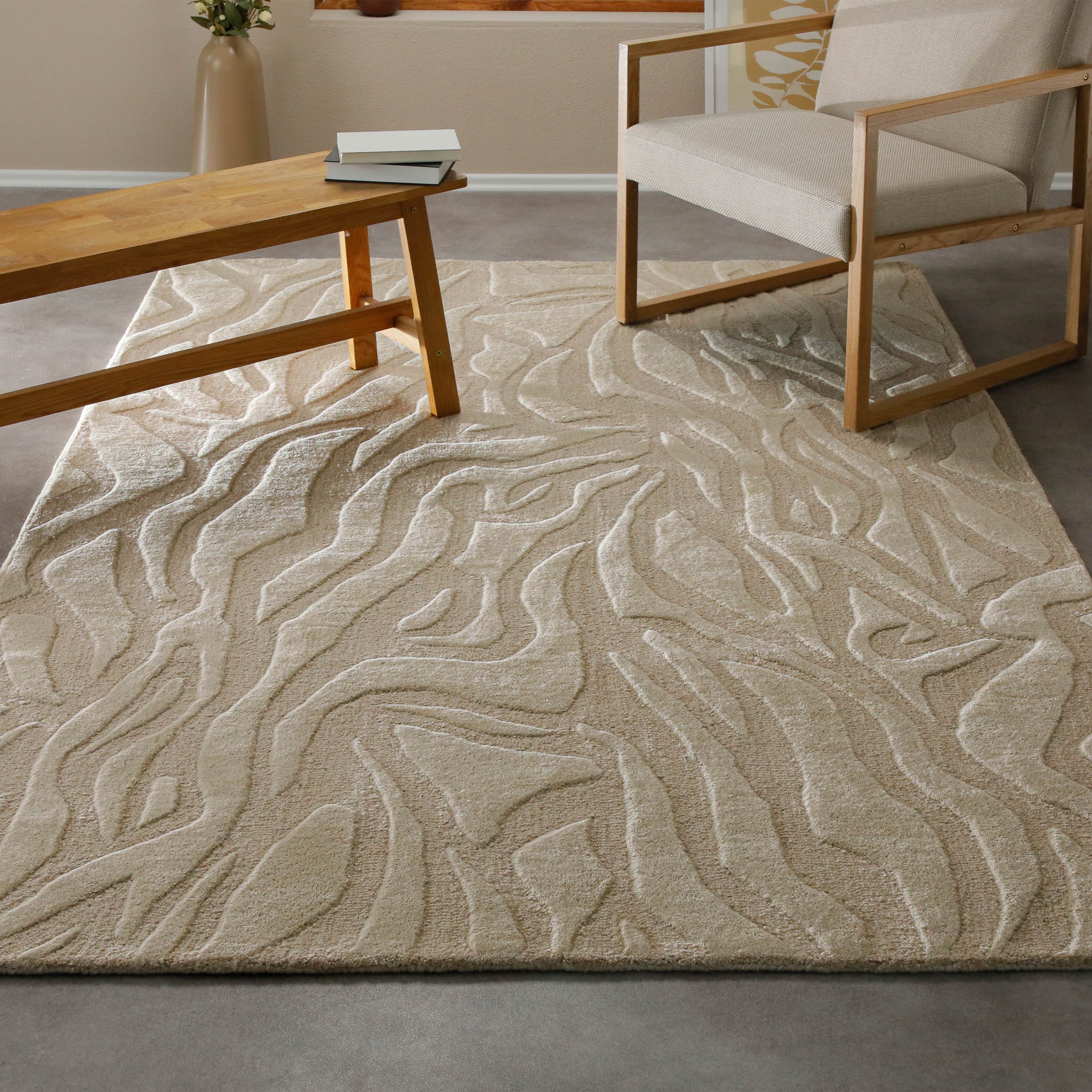 Wecon home Teppich Lior, rechteckig, Höhe: 10 mm, Wollteppich, abstrakt, hochwertig, handgetuftet, robust, modern
